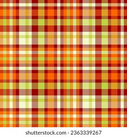 Enchapado de tela vectorial de fondo transparente sin fisuras con una textura textil de patrón tartán en colores rojos y brillantes.