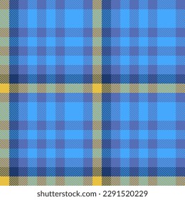 Vektorgewebe nahtlos. Schau plaid Textilien. Hintergrundesterbliches Texturmuster in gelben und blauen Farben.