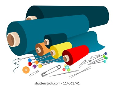 Vector fabric sewing accessories