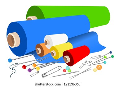 Vector fabric sewing accessories