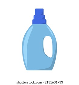 Vector fabric softener for laundry isolated flat illustration. Laundry room tools. Colorful bottle for liquid detergent.