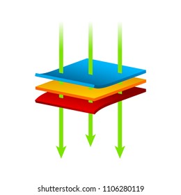 Vector fabric structure material isolated, Airflow layers moisture waterproof concept.