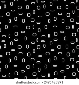 Vector fabric subtle ornament. Seamless blob pattern. Abstract fashion pattern background. Black white texture.