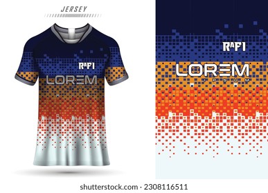 Vector fabric textile design for sport tshirt soccer jersey mockup for football club uniform front view