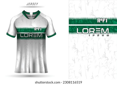 Vector fabric textile design for sport tshirt soccer jersey mockup for football club uniform front view