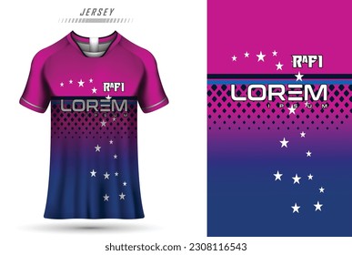 Vector fabric textile design for sport tshirt soccer jersey mockup for football club uniform front view