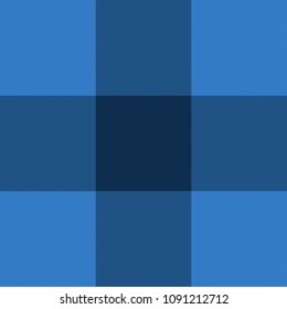 Vector Fabric Texture Background, Blue Checkered Textile.