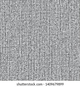 Vector fabric texture. Distressed texture of weaving fabric. Grunge background. Abstract halftone vector illustration. Overlay over any design to create interesting vintage rustic effect and depth.
