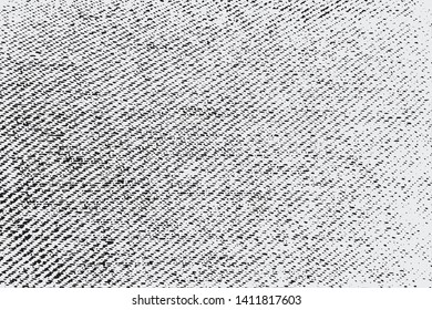 Vector fabric texture. Distressed texture of weaving fabric. Grunge background. Abstract halftone vector illustration. Overlay over any design to create interesting vintage rustic effect and depth.