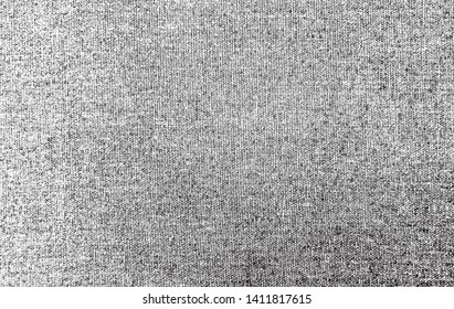 Vector fabric texture. Distressed texture of weaving fabric. Grunge background. Abstract halftone vector illustration. Overlay over any design to create interesting vintage rustic effect and depth.