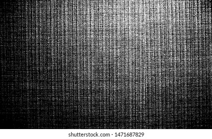 Vector fabric texture. Distressed texture of weaving fabric. Grunge background. Abstract halftone vector illustration. Overlay to create interesting effect and depth. Black isolated on white. EPS10.