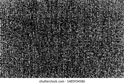 Vector fabric texture. Distressed texture of weaving fabric. Grunge background. Abstract halftone vector illustration. Overlay for interesting effect and depth. Black isolated on white background.