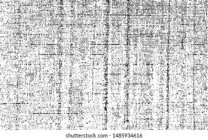 Vector fabric texture. Distressed texture of weaving fabric. Grunge background. Abstract halftone vector illustration. Overlay for interesting effect and depth. Black isolated on white background.