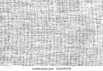 Vector fabric texture. Distressed texture of weaving fabric. Grunge background. Abstract halftone vector illustration. Overlay to create interesting effect and depth. Black isolated on white. EPS10.