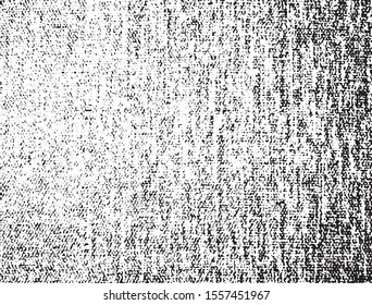 Vector fabric texture. Distressed texture of weaving fabric. Grunge background. Abstract halftone vector illustration. Overlay to create interesting effect and depth. Black isolated on white. EPS10.