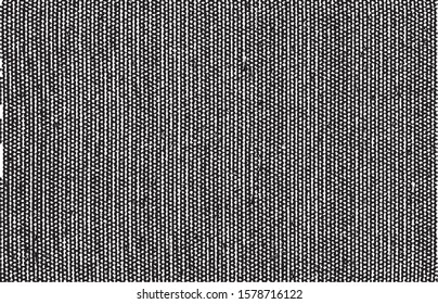 Vector fabric texture. Distressed texture of weaving fabric. Grunge background. Abstract halftone vector illustration. Overlay for interesting effect and depth. Black isolated on white background.