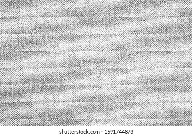 Vector fabric texture. Distressed texture of weaving fabric. Grunge background. Abstract halftone vector illustration. Overlay to create interesting effect and depth. Black isolated on white. EPS10.