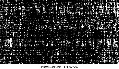 Vector fabric texture. Distressed texture of weaving fabric. Grunge background. Abstract halftone vector illustration. Overlay to create interesting effect and depth. Black isolated on white. EPS10.