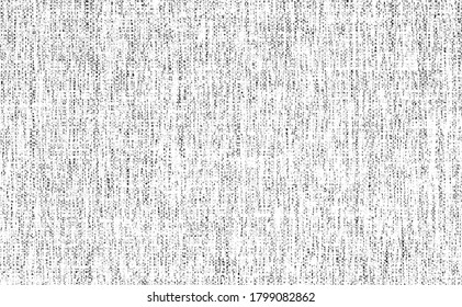 Vector fabric texture. Distressed texture of weaving fabric. Grunge background. Abstract halftone vector illustration. Overlay to create interesting effect and depth. Black isolated on white. EPS10.