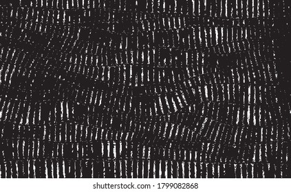 Vector fabric texture. Distressed texture of weaving fabric. Grunge background. Abstract halftone vector illustration. Overlay to create interesting effect and depth. Black isolated on white. EPS10.