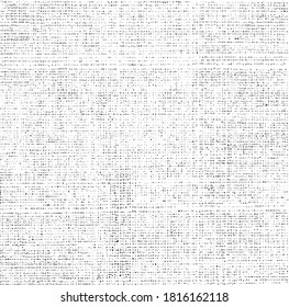 Textura de tela vectorial. Textura angustiada de tejido. Borde de fondo. Ilustración del vector de medio tono abstracto. Superposición para crear un efecto interesante y profundidad. Negro aislado en blanco. EPS10.