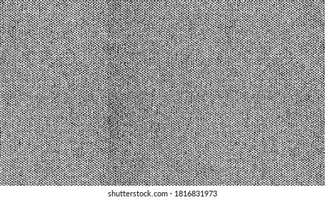 Vector fabric texture. Distressed texture of weaving fabric. Grunge background. Abstract halftone vector illustration. Overlay to create interesting effect and depth. Black isolated on white. EPS10.