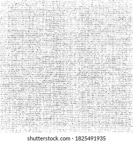 Vector fabric texture. Distressed texture of weaving fabric. Grunge background. Abstract halftone vector illustration. Overlay to create interesting effect and depth. Black isolated on white. EPS10.
