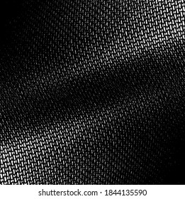 Vector fabric texture. Distressed texture of weaving fabric. Grunge background. Abstract halftone vector illustration. Overlay to create interesting effect and depth. Black isolated on white. EPS10.