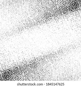 Vector fabric texture. Distressed texture of weaving fabric. Grunge background. Abstract halftone vector illustration. Overlay to create interesting effect and depth. Black isolated on white. EPS10.
