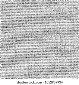 Vector fabric texture. Distressed texture of weaving fabric. Grunge background. Abstract halftone vector illustration. Overlay to create interesting effect and depth. Black isolated on white. EPS10.