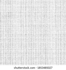 Vector fabric texture. Distressed texture of weaving fabric. Grunge background. Abstract halftone vector illustration. Overlay to create interesting effect and depth. Black isolated on white. EPS10.