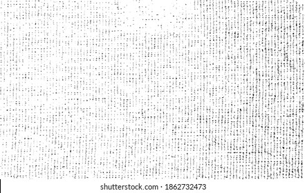 Vector fabric texture. Distressed texture of weaving fabric. Grunge background. Abstract halftone vector illustration. Overlay to create interesting effect and depth. Black isolated on white. EPS10.