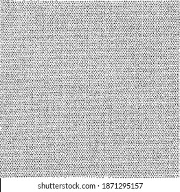 Textura de tela vectorial. Textura angustiada de tejido. Borde de fondo. Ilustración del vector de medio tono abstracto. Superposición para crear un efecto interesante y profundidad. Negro aislado en blanco. EPS10.