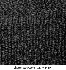 Vector fabric texture. Distressed texture of weaving fabric. Grunge background. Abstract halftone vector illustration. Overlay to create interesting effect and depth. Black isolated on white. EPS10.