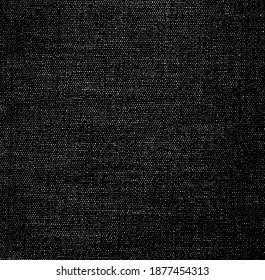 Textura de tela vectorial. Textura angustiada de tejido. Borde de fondo. Ilustración del vector de medio tono abstracto. Superposición para crear un efecto interesante y profundidad. Negro aislado en blanco. EPS10.