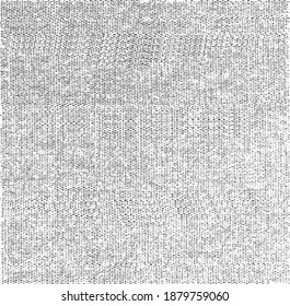 Vector fabric texture. Distressed texture of weaving fabric. Grunge background. Abstract halftone vector illustration. Overlay to create interesting effect and depth. Black isolated on white. EPS10.