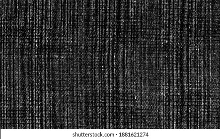 Vector fabric texture. Distressed texture of weaving fabric. Grunge background. Abstract halftone vector illustration. Overlay to create interesting effect and depth. Black isolated on white. EPS10.