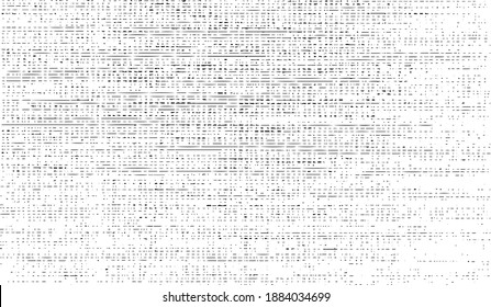 Textura de tela vectorial. Textura angustiada de tejido. Borde de fondo. Ilustración del vector de medio tono abstracto. Superposición para crear un efecto interesante y profundidad. Negro aislado en blanco. EPS10.