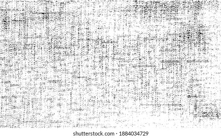 Vector fabric texture. Distressed texture of weaving fabric. Grunge background. Abstract halftone vector illustration. Overlay to create interesting effect and depth. Black isolated on white. EPS10.
