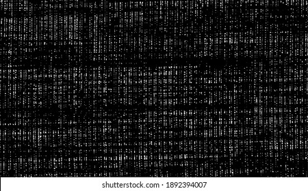 Vector fabric texture. Distressed texture of weaving fabric. Grunge background. Abstract halftone vector illustration. Overlay to create interesting effect and depth. Black isolated on white. EPS10.