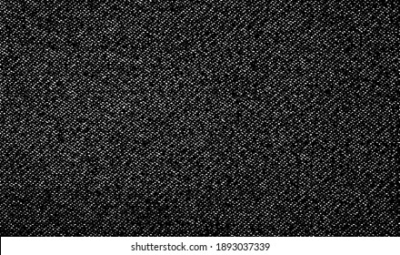 Vektor-Textur. Bedrängte Textur des Webgewebes. brüchiger Hintergrund. Abstrakte Halbtonvektorgrafik. Overlay, um interessante Wirkung und Tiefe zu erzeugen. Schwarz einzeln auf Weiß. EPS10.