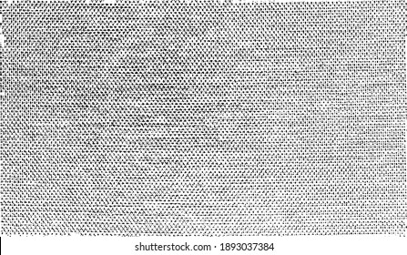 Vector fabric texture. Distressed texture of weaving fabric. Grunge background. Abstract halftone vector illustration. Overlay to create interesting effect and depth. Black isolated on white. EPS10.