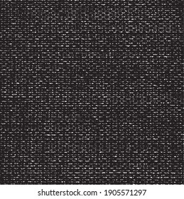 Textura de tela vectorial. Textura angustiada de tejido. Borde de fondo. Ilustración del vector de medio tono abstracto. Superposición para crear un efecto interesante y profundidad. Negro aislado en blanco. EPS10.