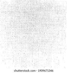 Vector fabric texture. Distressed texture of weaving fabric. Grunge background. Abstract halftone vector illustration. Overlay to create interesting effect and depth. Black isolated on white. EPS10.