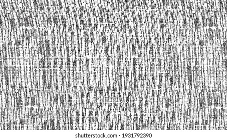 Textura de tela vectorial. Textura angustiada de tejido. Borde de fondo. Ilustración del vector de medio tono abstracto. Superposición para crear un efecto interesante y profundidad. Negro aislado en blanco. EPS10.