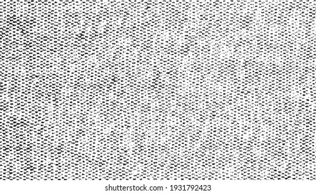 Vector fabric texture. Distressed texture of weaving fabric. Grunge background. Abstract halftone vector illustration. Overlay to create interesting effect and depth. Black isolated on white. EPS10.