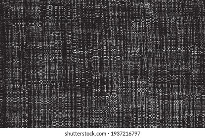 Vector fabric texture. Distressed texture of weaving fabric. Grunge background. Abstract halftone vector illustration. Overlay to create interesting effect and depth. Black isolated on white. EPS10.