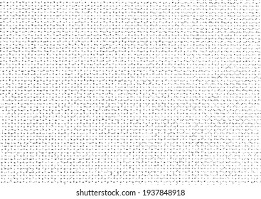 Vector fabric texture. Distressed texture of weaving fabric. Grunge background. Abstract halftone vector illustration. Overlay to create interesting effect and depth. Black isolated on white. EPS10.