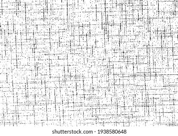 Vector fabric texture. Distressed texture of weaving fabric. Grunge background. Abstract halftone vector illustration. Overlay to create interesting effect and depth. Black isolated on white. EPS10.