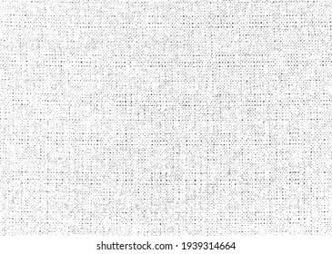Vector fabric texture. Distressed texture of weaving fabric. Grunge background. Abstract halftone vector illustration. Overlay to create interesting effect and depth. Black isolated on white. EPS10.